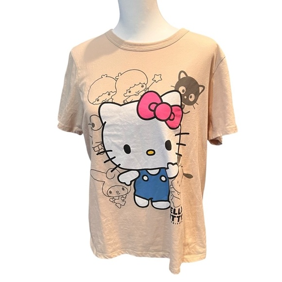 NWOT official Hello Kitty T-Shirt - Cream with Pink Bow Women’s size large - Picture 1 of 5